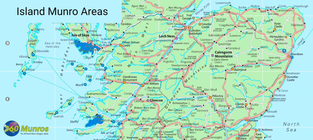 The Islands of Scotland Munro areas