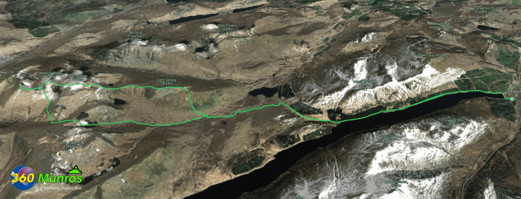 Aonach Beag 4 3d picture of route