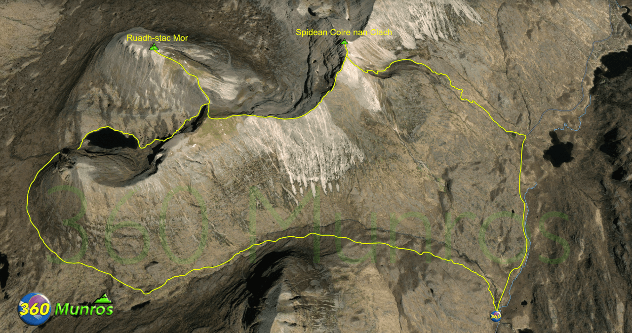 Beinn Eighe route line on image