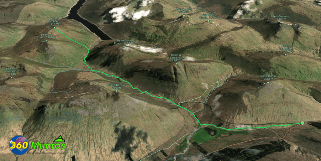Beinn Mhanach 3D route map