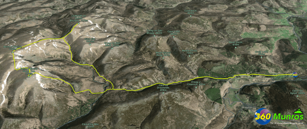 Ben Avon & Beinn a’ Bhuird 3D route image