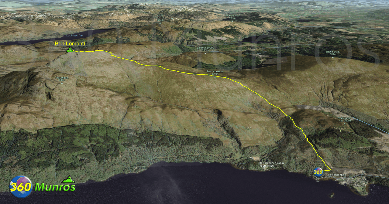 Ben Lomond mountain path route line image