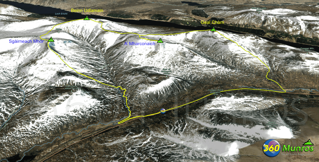 Drumochter Munros route image with route line