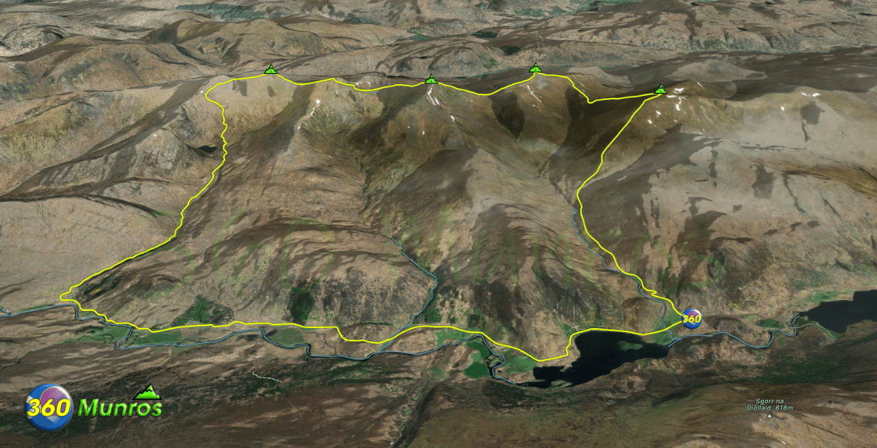 Glen Strathfarrar Munros route image