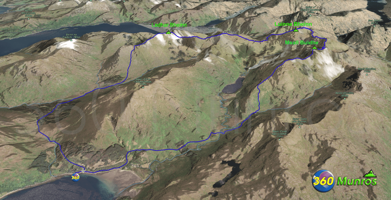 Knoydart 3 IMAGE WITH ROUTE LINE