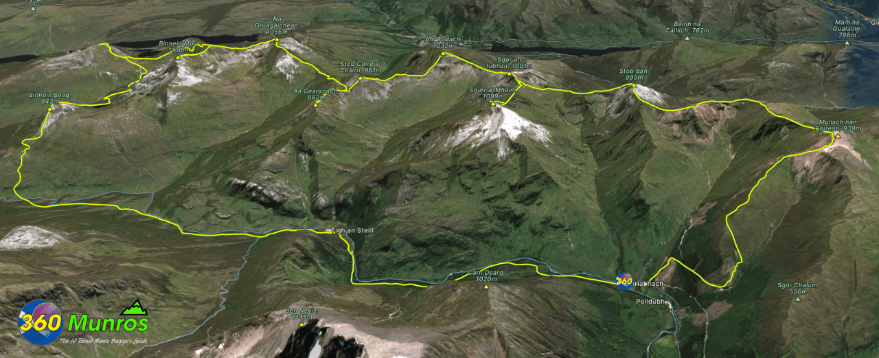 The Mamores 3D route image