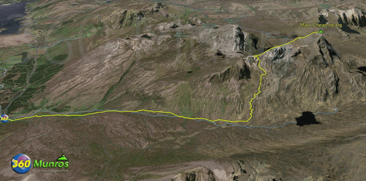 Maol Chean-dearg route line on image