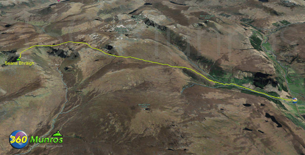 Seana Bhràigh route line on image